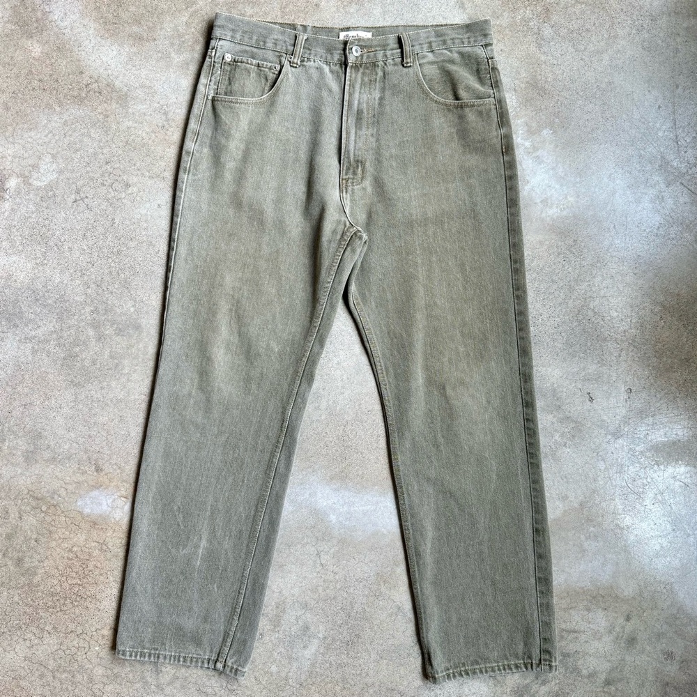 Members Property Washed Green Khaki Jeans